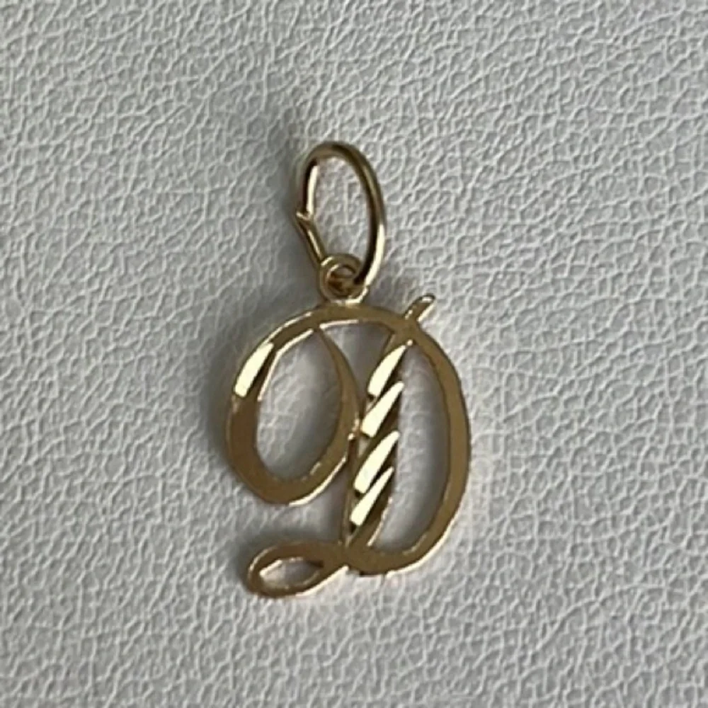 14K Gold initial Pendant all letters available initial D